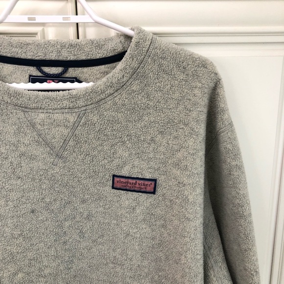 Men’s Vineyard Vines warm l/s grey fuzzy fleece - Picture 3 of 11